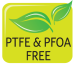 Nie zawiera PFOA and PTFE - po przegrzaniu nie wydzielają żadnych toksycznych oparów
